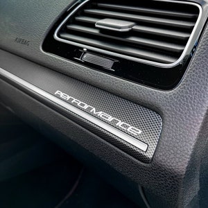 2x Premium Vinyl Dashboard Stickers VW Golf 7 GTI Performance Lettering