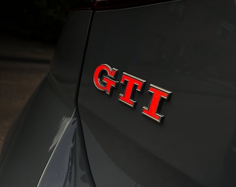 2x Incrustaciones de vinilo premium Emblema GTI Calcomanía Película reflectora roja Golf 7 Facelift GTI Logo Insert