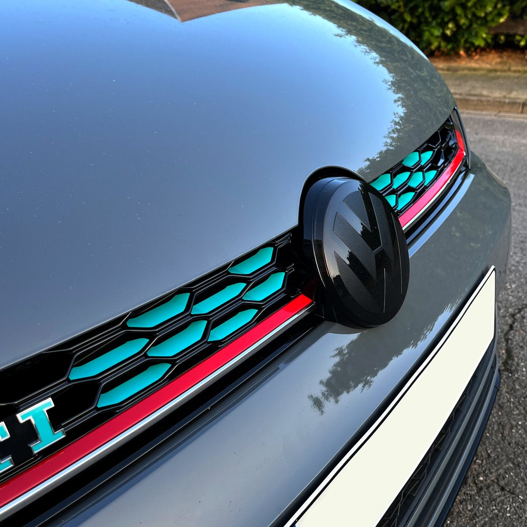 Premium Vinyl Sticker Set Grill Inlay Honeycomb VW Golf 7 GTI Facelift ...