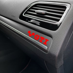 2x Premium Vinyl Dashboard Stickers VW Golf 7 GTI TCR