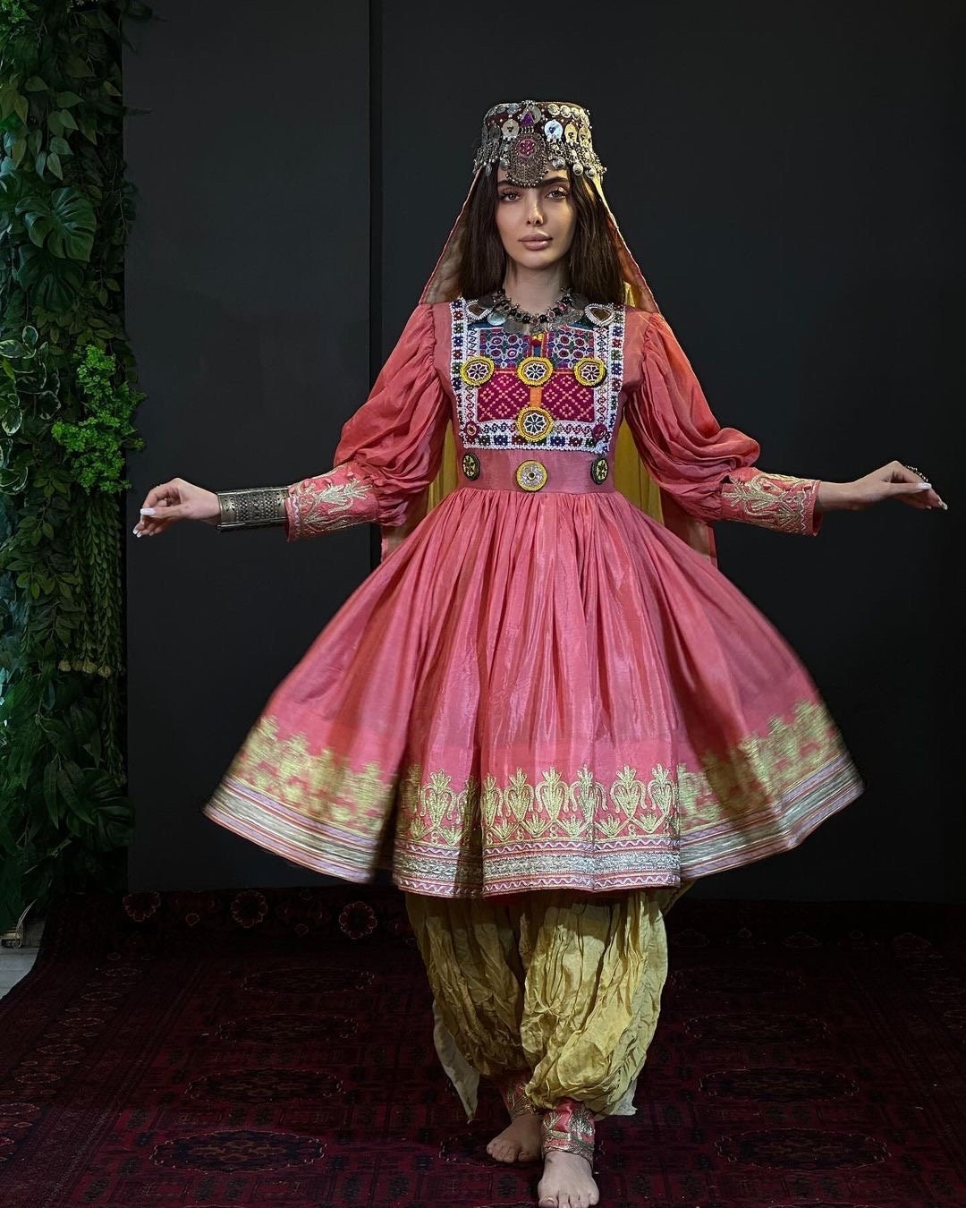 Afghan Wedding Vintage Dress Charma Works Bellow Knee Lenght