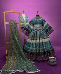 Afghan Traditional Wedding Dress Set | Hand Embroidered Kameez Gown With Scarf & Waskat product logo