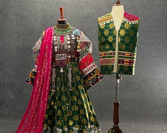 Afghansk brudklänning för brud | Handgjord traditionell afghansk brudklänning | Kulturell bröllopsoutfit