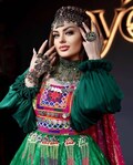Green Gulbakhmal bridal dress / vintage afghan wedding dress product logo