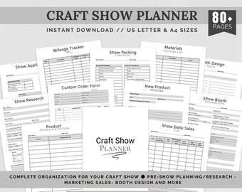 Craft Show Organizer, Craft Show Planner, Craft Show Research, Craft Show Tracker, Craft Fair Planner, Printable, Handmade Business Forms