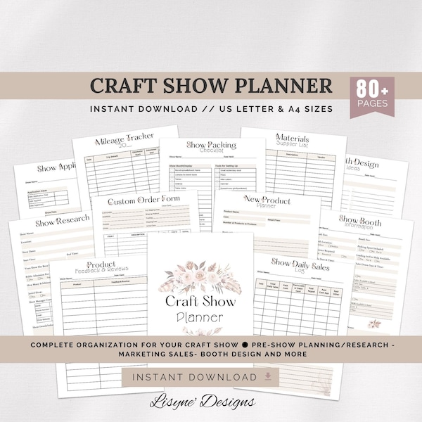 Craft Show Planner, Craft Show Research, Craft Show Tracker, Craft Fair Planner, Printable, Craft Booth Planner, Handmade Business Forms