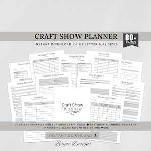 Craft Show Organizer, Craft Show Planner, Craft Show Research, Craft Show Tracker, Craft Fair Planner, Printable, Handmade Business Forms