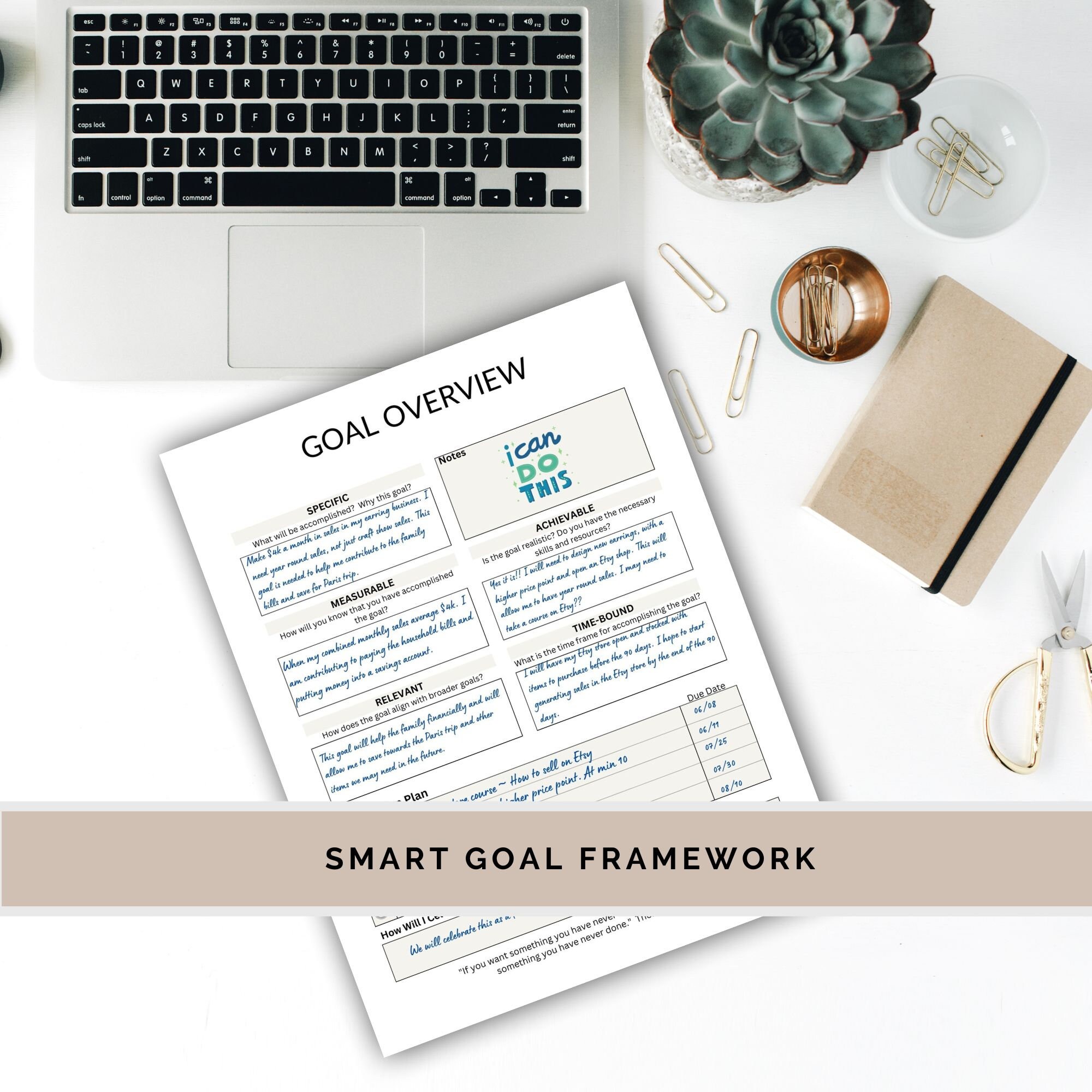 90 Day Goal Planner, SMART Goals, Goal Planner, Goal Setting, Goal ...