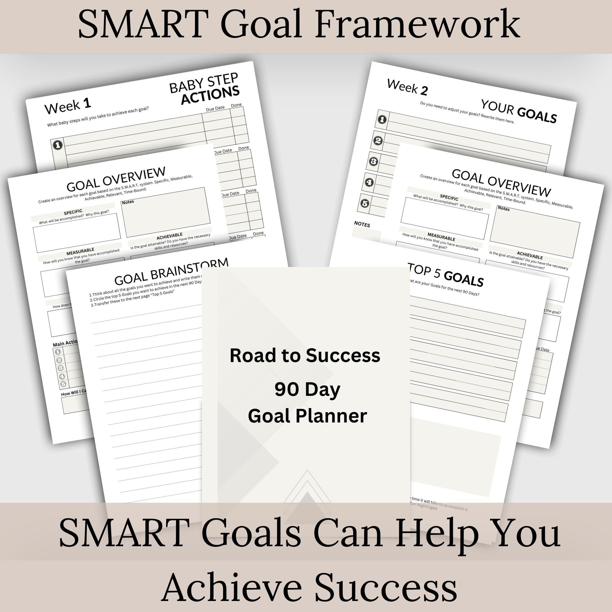 90 Day Goal Planner, SMART Goals, Goal Planner, Goal Setting, Goal ...