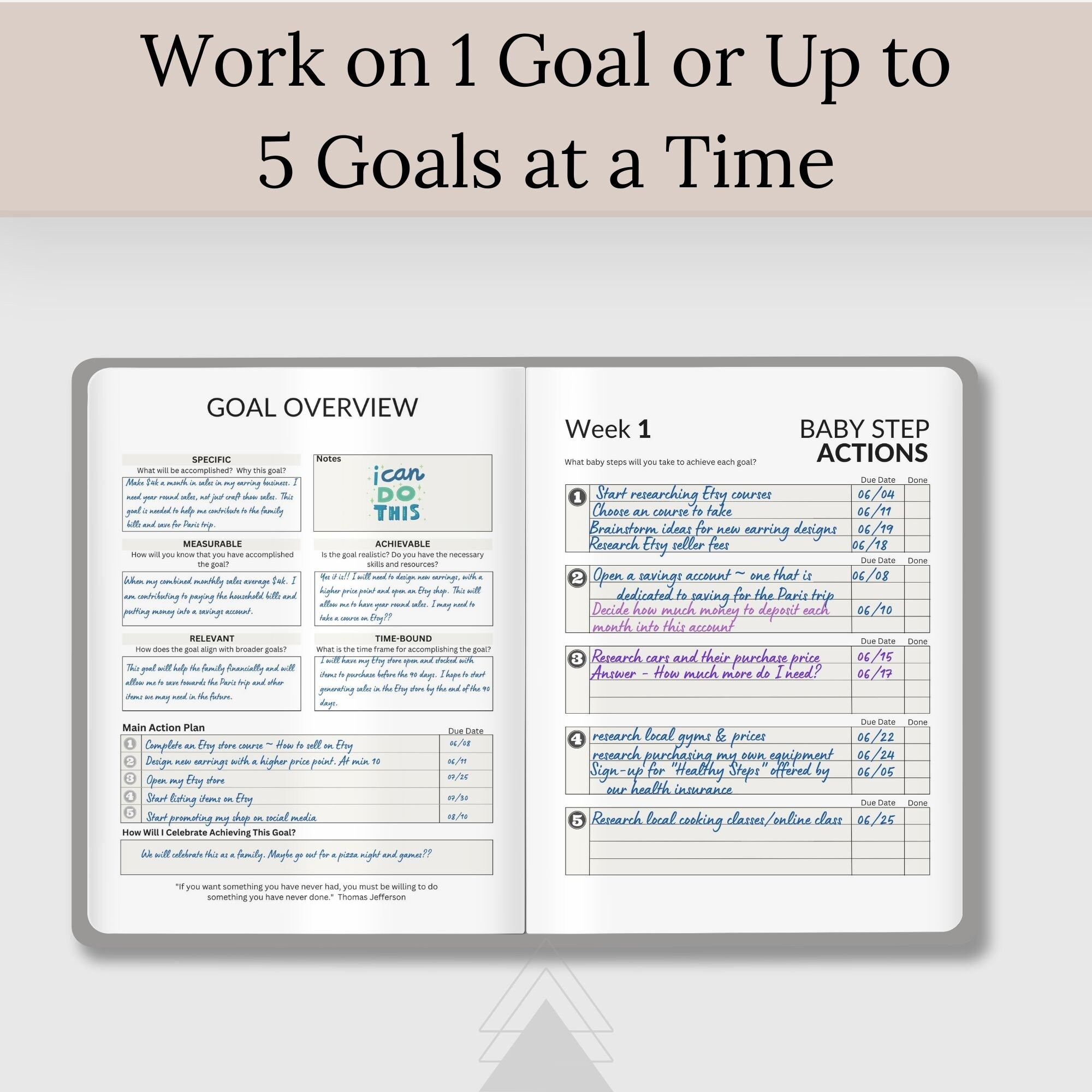 90 Day Goal Planner, SMART Goals, Goal Planner, Goal Setting, Goal ...
