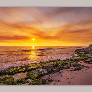 Golden Sunset Print, Iluka Beach, Perth Australia. Digital Download,  Home or Office Decor, Coastal Vibrant Unique Dynamic Picture sunrise
