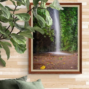 Bali Waterfall Photograph to Print, Extra Large Wall Art Instant Digital Download, Home Decor Gift