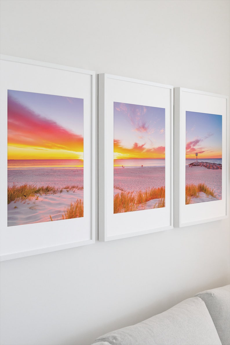 3 Piece Wall Art Set Beach Sunset Home Makeover Photos for House Decor ...