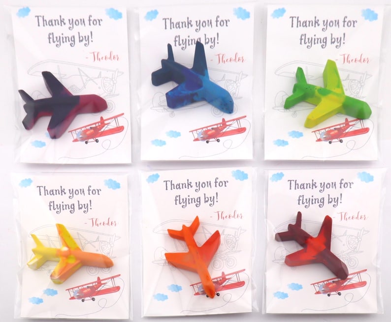 Recuerdos de fiesta de crayones de avión – Regalo de cumpleaños de avión – Recuerdo para colorear con crayones de avión – Crayones de avión para niños – Recuerdos de cumpleaños de piloto imagen 9