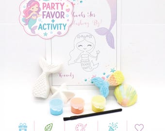 Mermaid Painting Party Favors for Kids – DIY Plaster Insect Craft paint Kits – Fun Birthday Activity Gift