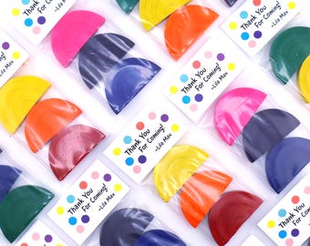 Rainbow Crayon Party Favors – Birthday Goodie Bags – Colorful Crayon Gift for Kids – Rainbow Theme Party Supplies – Handmade Crayons