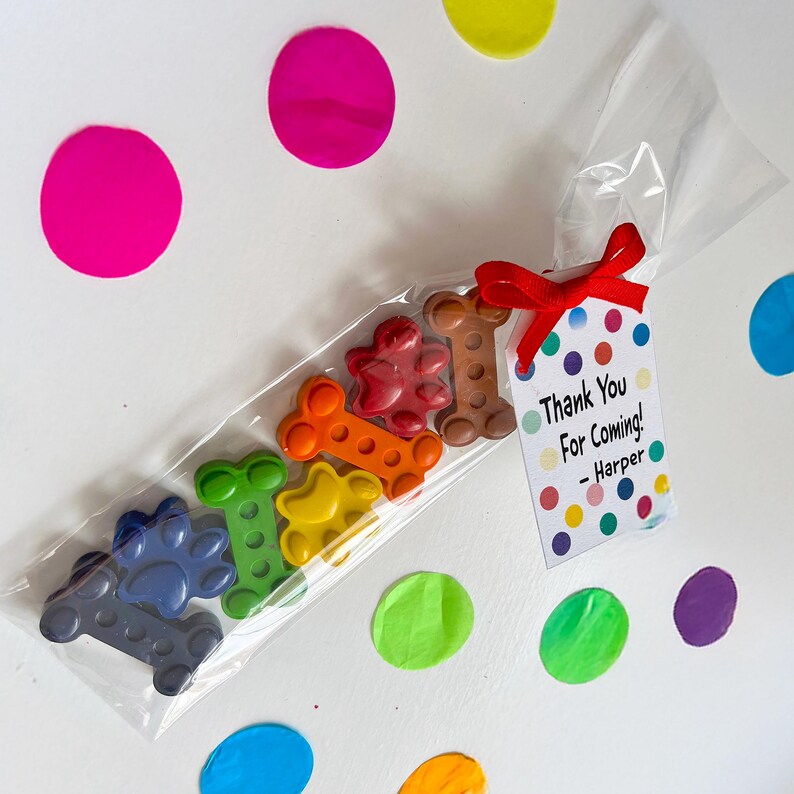Puppy Dog Crayon Party Favors – Dog Paw & Bone Crayons – Birthday Favor Bags – Puppy Party Supplies – Creative Kids Gift image 3