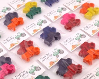 Tractor Crayon Party Favors – Farm Birthday Gift Bags – Handmade Crayons for Kids – Tractor Theme Party Supplies
