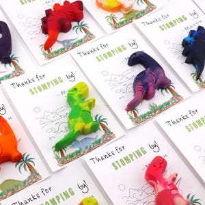 Crayones de dinosaurio – Regalos de cumpleaños de dinosaurios para niños – Bolsas para colorear de dinosaurios – Regalo de crayones personalizado – Sorpresa no tóxica para fiestas