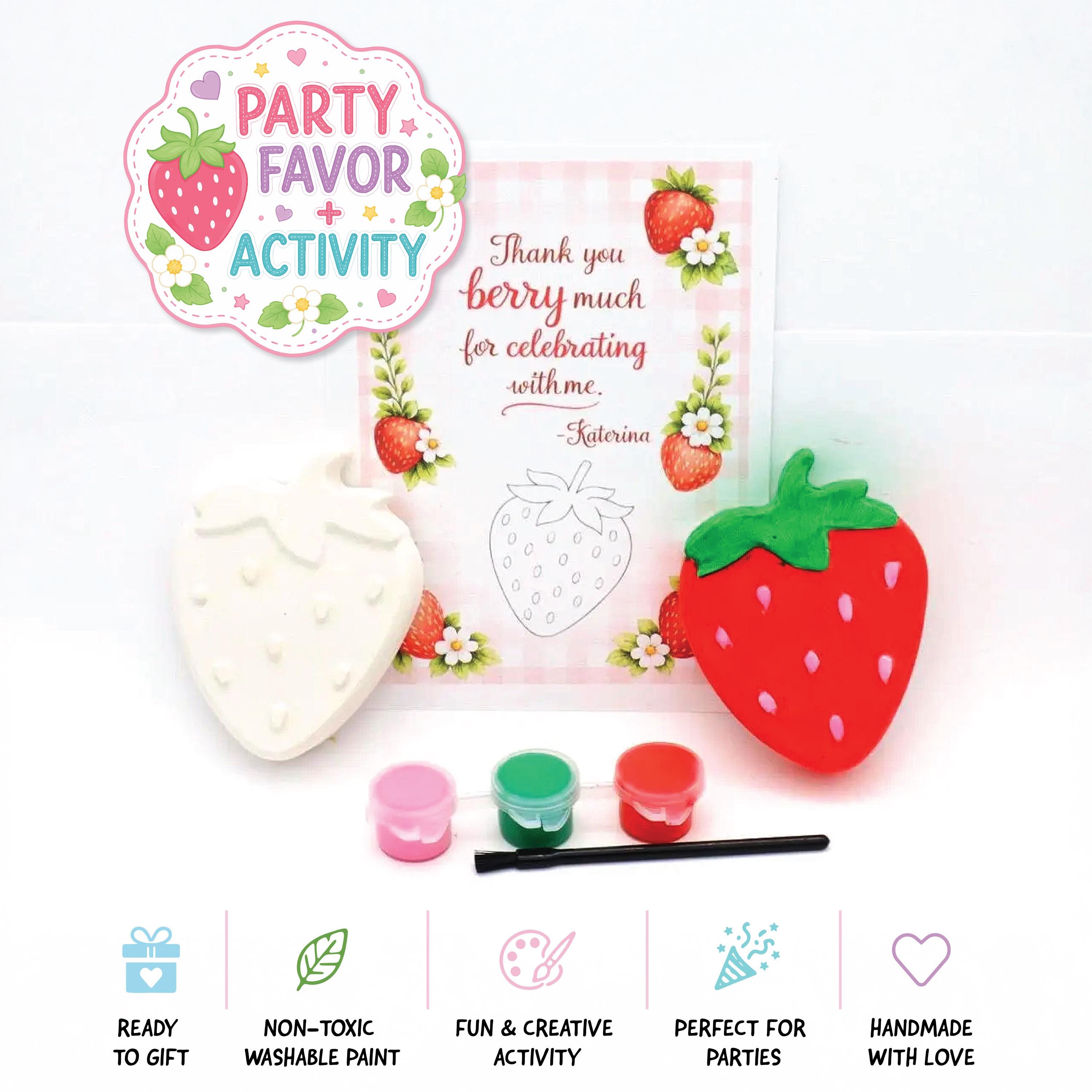 Strawberry Painting Party Favors for Kids - DIY Plaster strawberry…