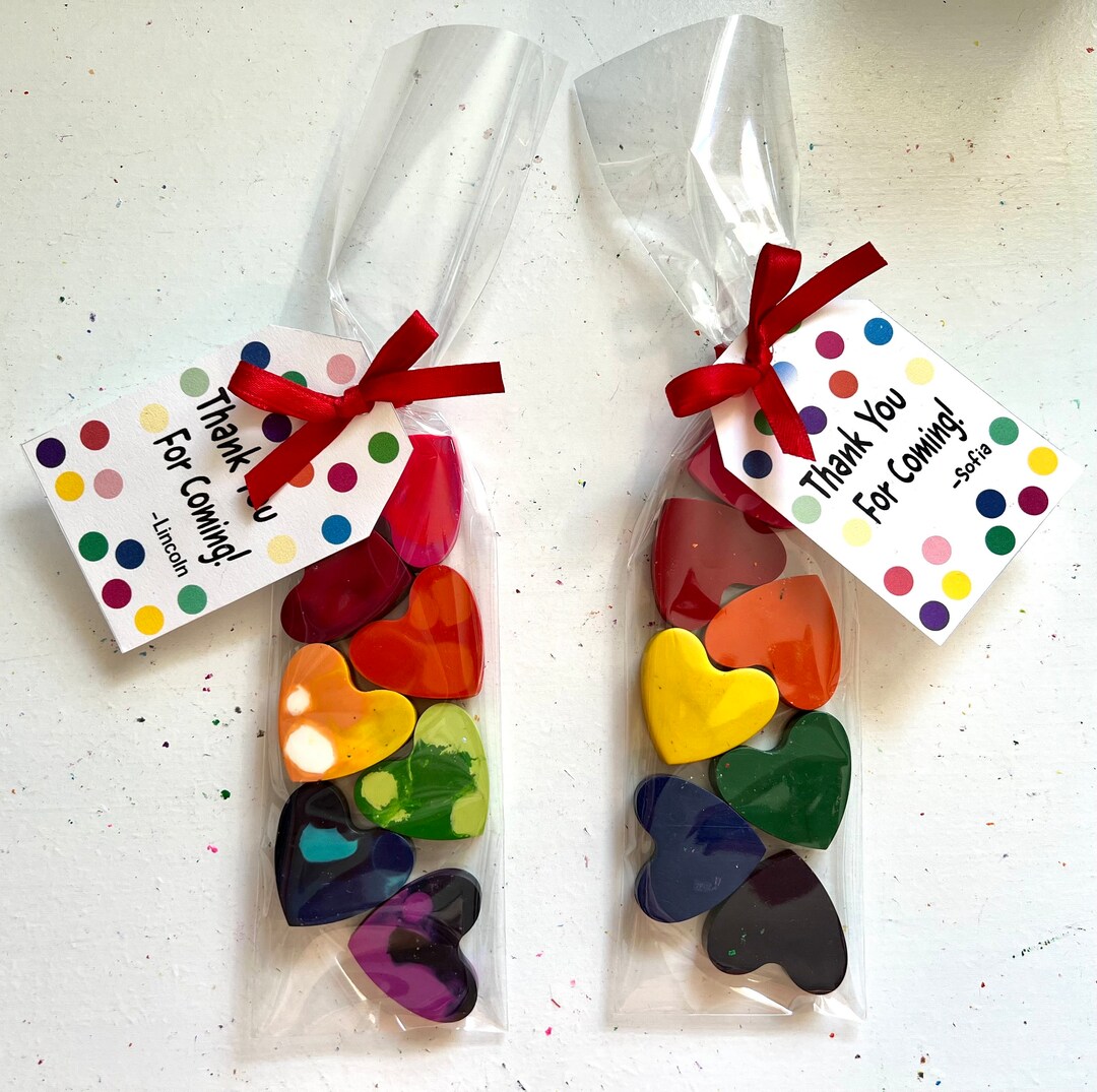 Heart Crayon Favor Bags for Birthday Partys Heart Crayons Etsy