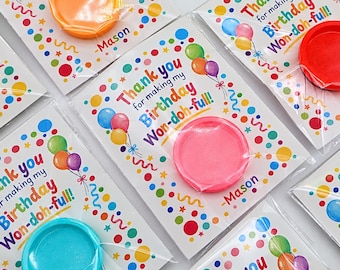 Mini Dough Party Favors – 1 oz Modeling Dough – Personalized Birthday Party Favors – Kids Birthday Goodie Bag Favors