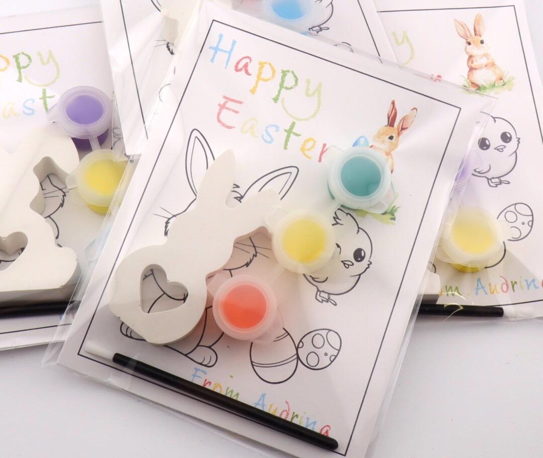 Easter Bunny Painting Kit for Kids – DIY Plaster Craft Party Favors ...