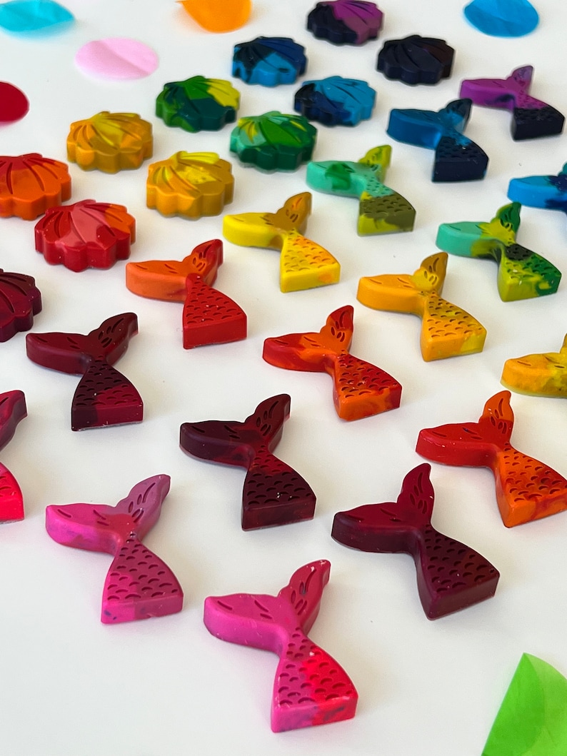 Mermaid Tail Crayons Mermaid Birthday Party Favors Shaped Etsy