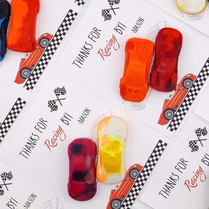 Car Crayon Party Favors – Race Car Birthday Goodie Bags – Car Theme Party Favors with Coloring Card