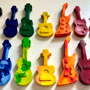 Guitar party favor bags for birthday party’s, Guitar crayons, Musical Kids Birthday Favors, music party