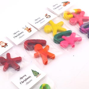 Christmas Crayons – Gingerbread & Candy Cane Crayons – Holiday Party Favors – Stocking Stuffers – Kids Christmas Gift