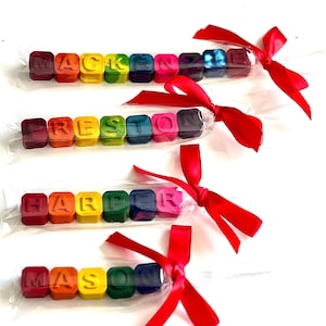 Block Letter Crayons – Personalized Name Crayons for Kids – Custom Letter & Number Crayons – Birthday Party Favors – Handmade Gift