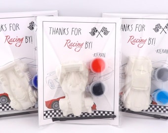 Race Car Plaster Painting Kit – Kids Birthday Party Favor – DIY Paint Craft Activity – Boys Party Favor – Racecar Theme