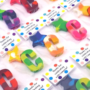 Personalized Letter Crayons – Alphabet Crayons for Kids – Custom Initial Party Favors – Birthday Gift for Kids – Fun Crayon Shapes
