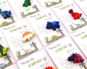 Dino Crayon Party Favors – Dinosaur Birthday Gift Bags – Custom Crayons for Kids – Non-Toxic Dinosaur Coloring Favor