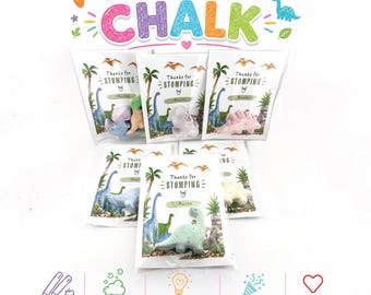 Dinosaur Sidewalk Chalk Party Favor – Personalized Dinosaur Birthday Favor – Dinosaur Chalk Kit – Kids Party Favor – Dinosaur Birthday Gift