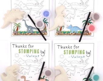 Dinosaur Painting Party Favor – DIY Plaster Craft Kit for Kids – Fun Birthday Activity – Dino Theme Party Favor