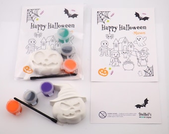 Halloween Painting Party Favors for Kids – Halloween Paint Kits Plaster – DIY Halloween Craft activity for Kids - Halloween class gift
