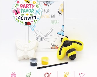 Bug Painting Party Favors for Kids – Ladybug, Butterfly, Dragonfly & Bee – DIY Plaster Insect Craft paint Kits – Fun Birthday Activity Gift