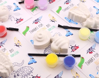 Bug Painting Party Favors for Kids – DIY Plaster Insect Craft paint Kits – Fun Birthday Activity Gift – Insects Paint Party Favor Kit