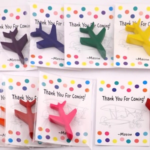 Recuerdos de fiesta de crayones de avión – Regalo de cumpleaños de avión – Recuerdo para colorear con crayones de avión – Crayones de avión para niños – Recuerdos de cumpleaños de piloto imagen 7