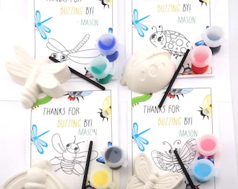 Bug Painting Party Favors for Kids – Ladybug, Butterfly, Dragonfly & Bee – DIY Plaster Insect Craft paint Kits – Fun Birthday Activity Gift