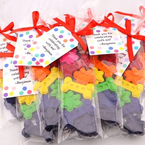 Puppy Dog Crayon Party Favors – Dog Paw & Bone Crayons – Birthday Favor Bags – Puppy Party Supplies – Creative Kids Gift image 2