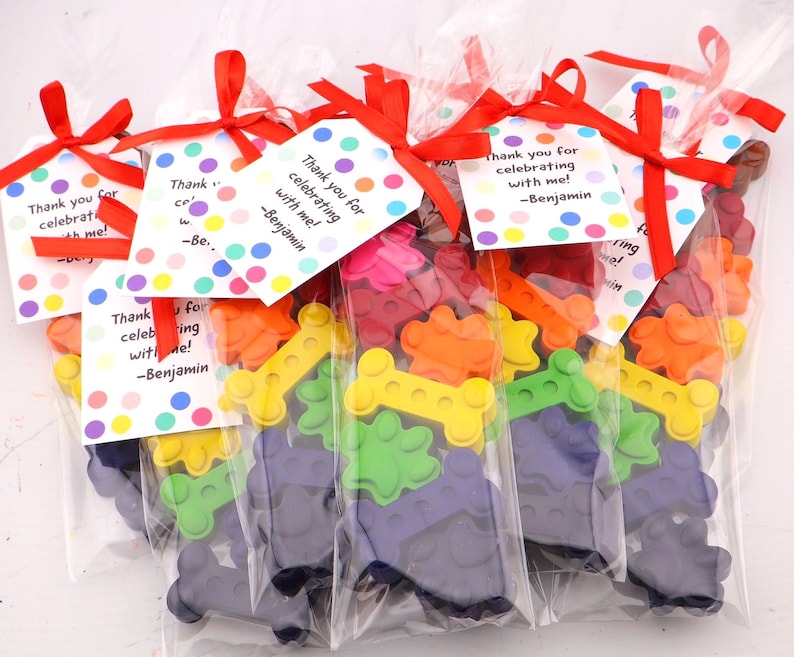 Puppy Dog Crayon Party Favors – Dog Paw & Bone Crayons – Birthday Favor Bags – Puppy Party Supplies – Creative Kids Gift image 2