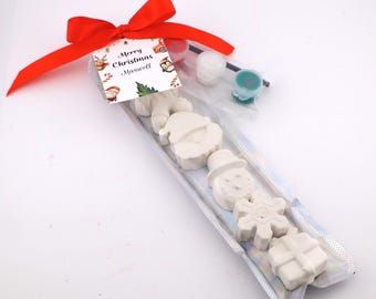 Christmas Paint Kit Gift Set – Personalized Holiday Craft Kit for Kids – Paint Your Own Christmas Figurines – Stocking Stuffer Party Favor