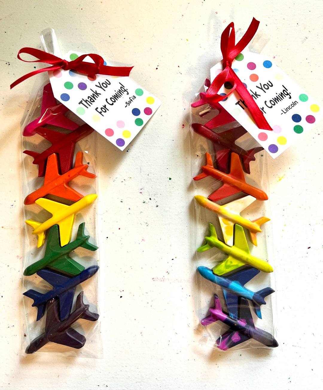 Airplane Crayons, Jet Crayons Party Favor Bags, Airplane Party