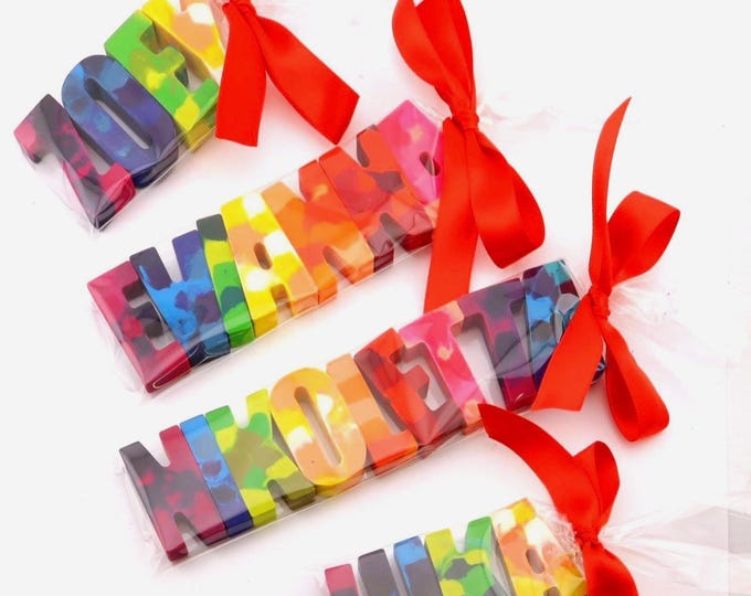 Personalized Name Crayons – Custom Letter Crayons for Kids – Handmade Crayon Name Gift – Birthday Party Favor – Creative Gift for Kids