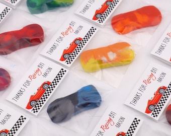 Race Car Party Favors – Car Shaped Crayons for Kids – Birthday Goodie Bag Filler – Car Theme Crayon Gift – Party Favor Set