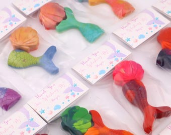 Mermaid Tail Crayons – Mermaid Birthday Party Favors – Seashell Crayon Gift – Under the Sea Party Bag – Magical Shaped Crayons