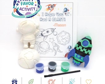 Space Painting Party Favors for Kids – DIY Plaster Space Craft Paint Kits – Birthday Activity Gift  – Space Theme Party
